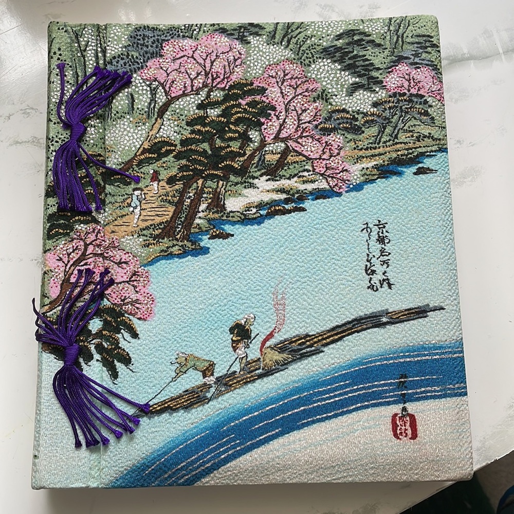 Mikimoto Pearls - Vintage Photo Album -  Beautiful cloth cover. Japan
